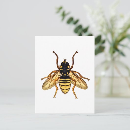 Vintage Gelbbiene Postkarte (Stehend Vorderseite)