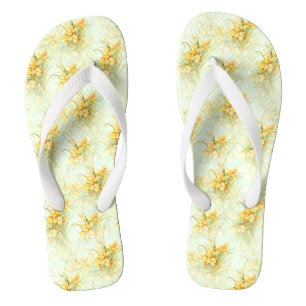 Vintage gelbe affodische Blume Badesandalen