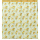 Vintage gelbe affodische Blume Duschvorhang (Vorderseite)