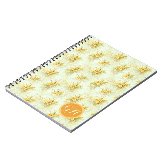 Vintage gelbe affodische Blume Notizblock (Linke Seite)