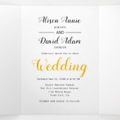 Vintage gelbe Ankerblumen Wasserhochzeit Dreifach Gefaltete Einladung (Innenseite Mitte)