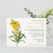 Vintage gelbe Blumen Hochzeitseinladung. Redoute Einladung (Stehend Vorderseite)