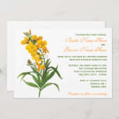 Vintage gelbe Blumen Hochzeitseinladung. Redoute Einladung (Vorne/Hinten)