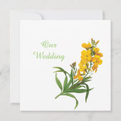 Vintage gelbe Blumen Hochzeitseinladung. Redoute Einladung (Rückseite)