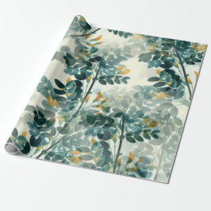 Vintage Gelbe Flora Pflanze Geschenkpapier