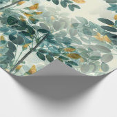 Vintage Gelbe Flora Pflanze Geschenkpapier (Ecke)