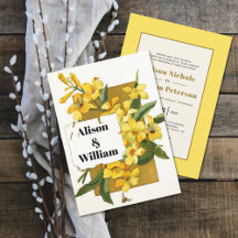 Vintage-gelbe Jasmin-Blumen-Hochzeit im Frühling