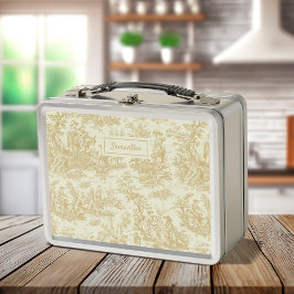 Vintage gelbe Joule Metall Brotdose