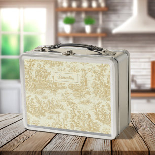 Vintage gelbe Joule Metall Brotdose