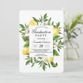 Vintage gelbe Lemonen und Bleirahmen Einladung (Stehend Vorderseite)