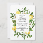 Vintage gelbe Lemonen und Bleirahmen Einladung (Vorderseite)