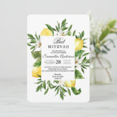 Vintage gelbe Lemonen und Bleirahmen Einladung (Stehend Vorderseite)