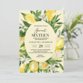 Vintage gelbe Lemons Einladung (Stehend Vorderseite)