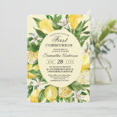Vintage gelbe Lemons Einladung (Stehend Vorderseite)