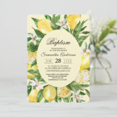 Vintage gelbe Lemons Einladung (Stehend Vorderseite)