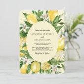 Vintage gelbe Lemons Einladung (Stehend Vorderseite)