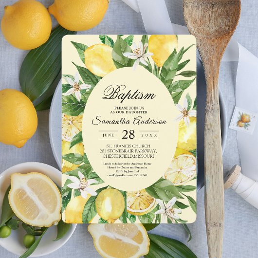 Vintage gelbe Lemons Einladung