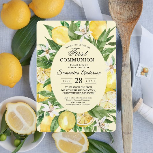 Vintage gelbe Lemons Einladung