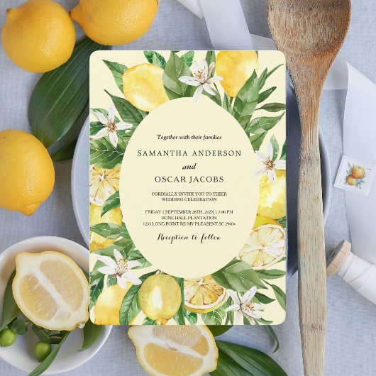Vintage gelbe Lemons Einladung