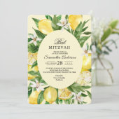 Vintage gelbe Lemons Einladung (Stehend Vorderseite)