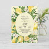 Vintage gelbe Lemons Einladung (Stehend Vorderseite)