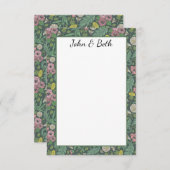 Vintage gelbe Leuchten Pink Pansy Faces Stiefmütte Dankeskarte (Vorne/Hinten)