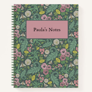 Vintage gelbe Leuchten Pink Pansy Faces Stiefmütte Notizblock