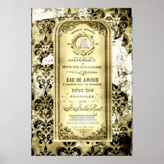 Vintage Gelbe Liebe ist die Heilmittel Flasche Poster