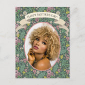 Vintage gelbe Lüsterne Pink Pansy Faces Bienen Postkarte (Vorderseite)