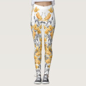 Vintage gelbe Mohnblumen-Blumen-Leggings Leggings (Vorderseite)