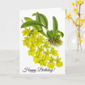 Vintage Gelbe Orchidee Blume Personalisierte Karte (Gelbe Blume)