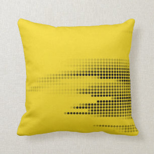 Vintage Gelbe Retro-Punkte Malerei Abstrakte Kunst Kissen