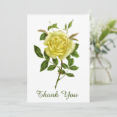 Vintage gelbe Rose Danke Grußkarte (Stehend Vorderseite)