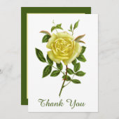 Vintage gelbe Rose Danke Grußkarte (Vorne/Hinten)