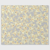 Vintage Gelbe Rosen auf weichem grauem Hintergrund Geschenkpapier (Flach)