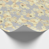 Vintage Gelbe Rosen auf weichem grauem Hintergrund Geschenkpapier (Ecke)