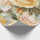 Vintage Gelbe Rosen Geschenkpapier (Ecke)