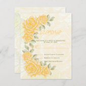 Vintage gelbe Rosen Hochzeit RSVP Antwortkarte (Vorne/Hinten)