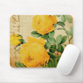 Vintage Gelbe Rosen Mousepad (Mit Mouse)