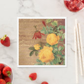 Vintage Gelbe Rosen Serviette (Beispiel)
