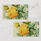 Vintage Gelbe Rosen Visitenkarte (Vorne/Hinten)