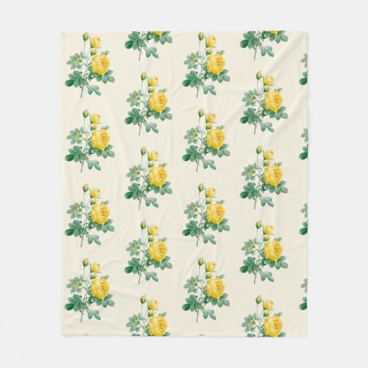 Vintage Gelbe Rosenkunst Fleecedecke (Vorderseite)