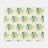 Vintage Gelbe Rosenkunst Fleecedecke (Vorderseite (Horizontal))