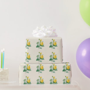 Vintage Gelbe Rosenkunst Geschenkpapier