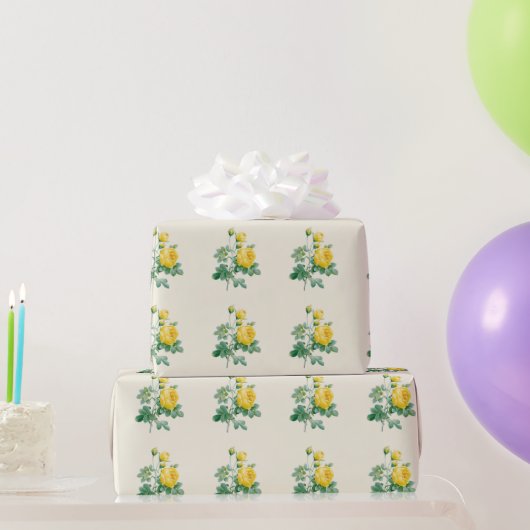 Vintage Gelbe Rosenkunst Geschenkpapier (Partygeschenke)