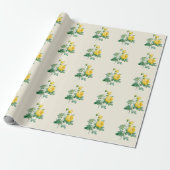 Vintage Gelbe Rosenkunst Geschenkpapier (Ungerollt)