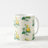 Vintage Gelbe Rosenkunst Kaffeetasse (VorderseiteRechts)