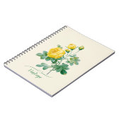 Vintage Gelbe Rosenkunst Notizblock (Linke Seite)
