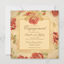 Vintage gelbe rustikale rote Rose benutzerdefinier Save The Date