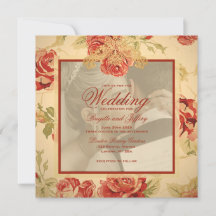 Vintage gelbe rustikale rote Rose Sonderhochzeit g